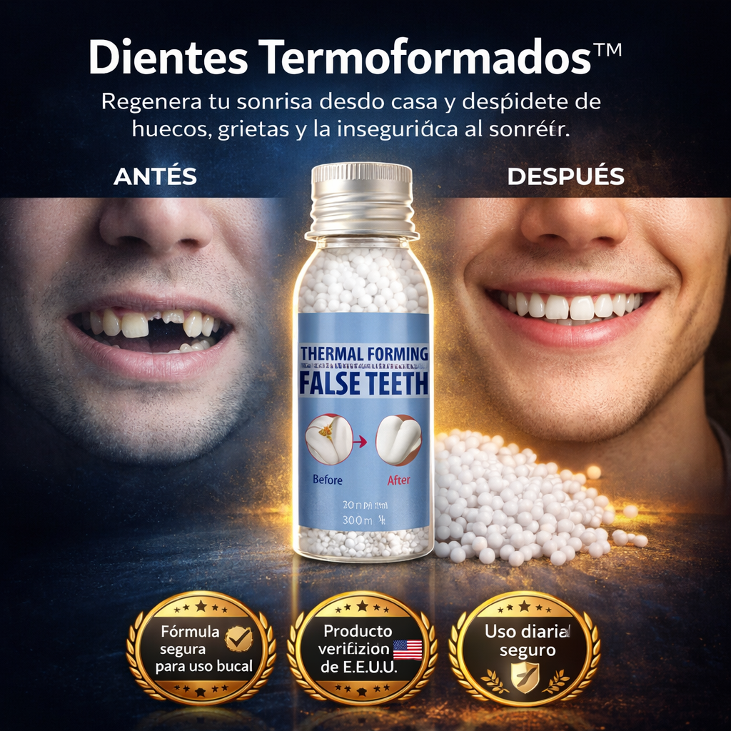 Dientes Termoformados™ Regenera tu sonrisa desde casa y despídete de huecos, grietas y la inseguridad al sonreír